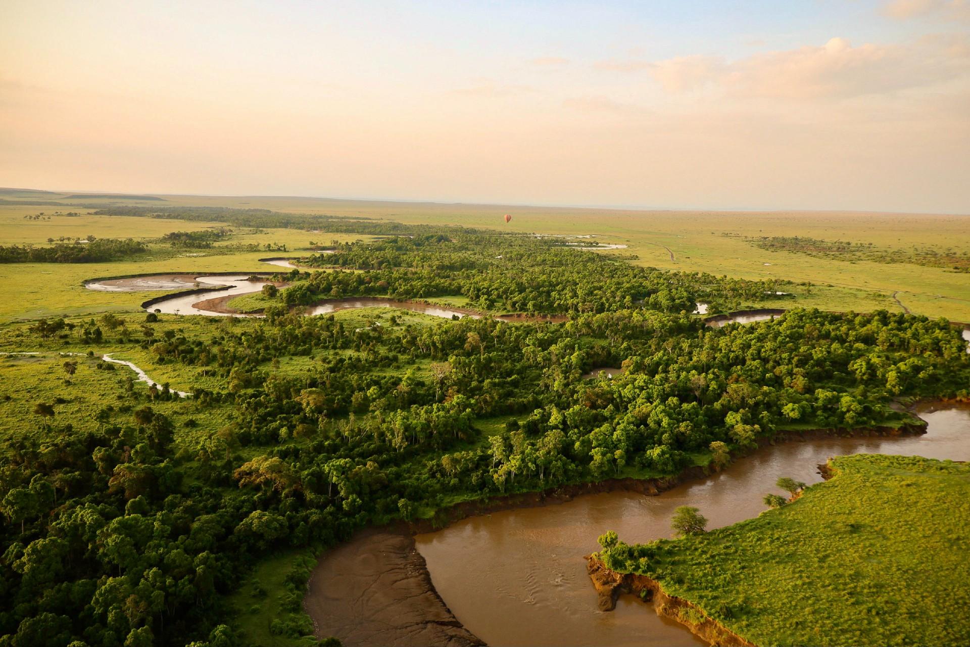 aerial view Mara river