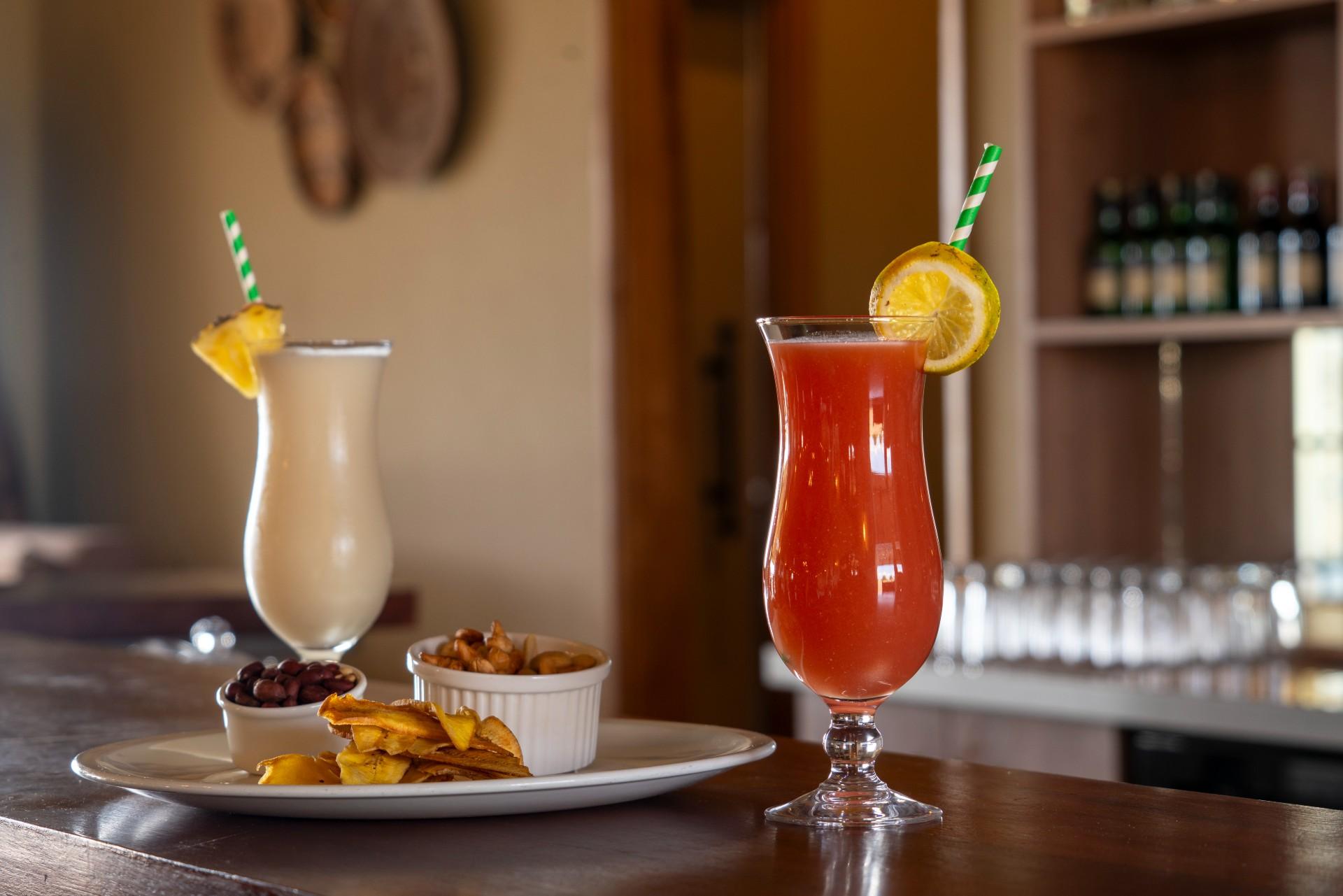 Cocktails served at the bar area at Karibu camps