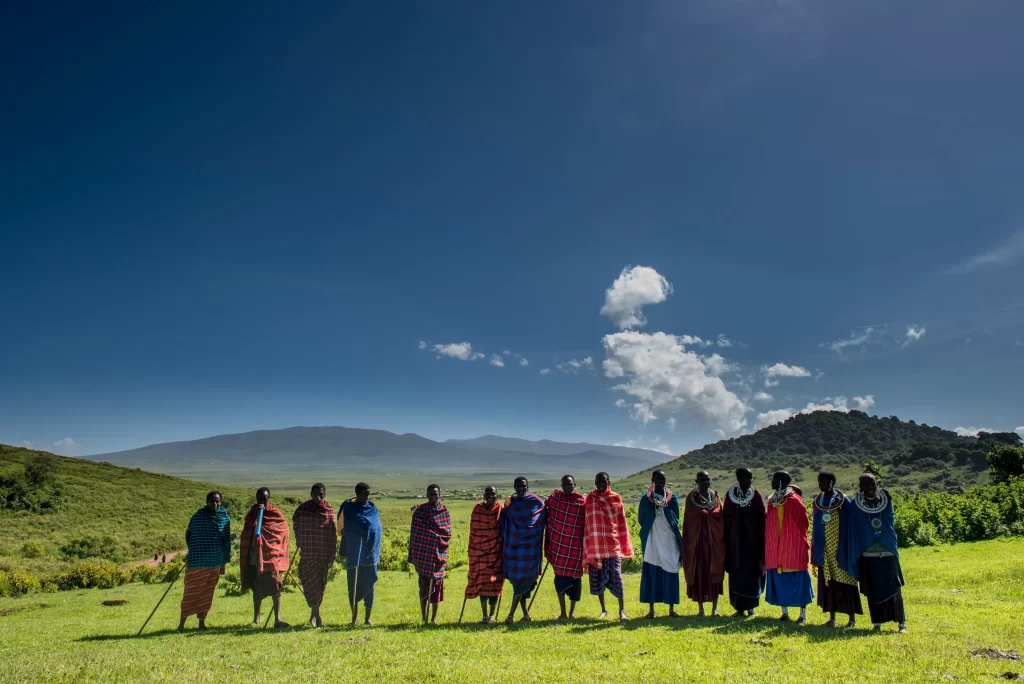 Maasai people outdoors in Serengeti national park
