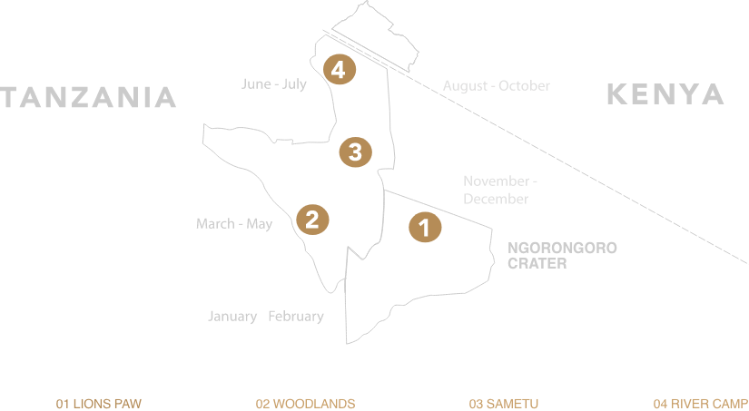 Karibu camps locations